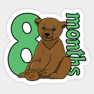 Baby monthly milestone (8 months, bear) Sticker